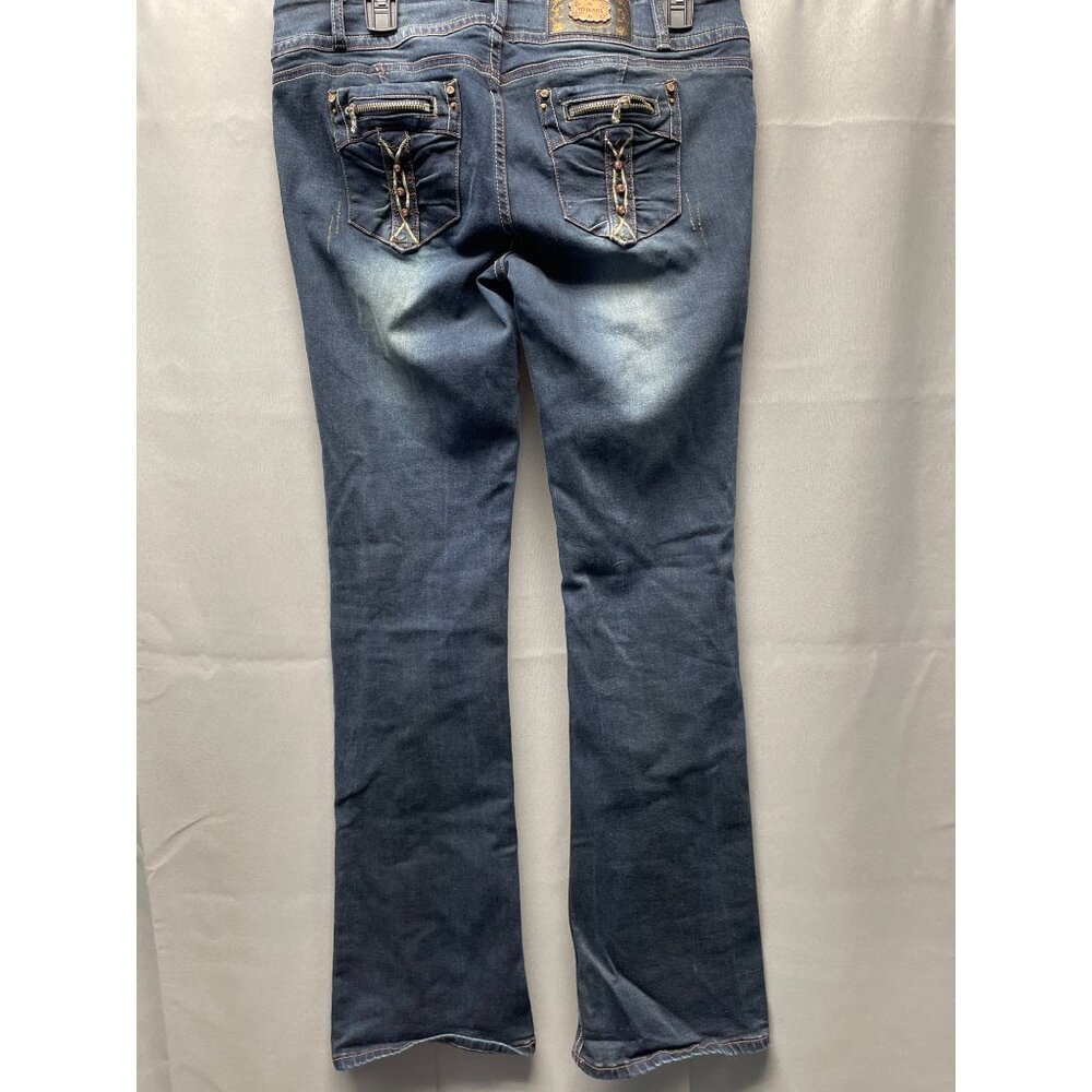 VO Women's Blue Faded Jeans Flared Size 31 x 32 SKU 4113 - Picture 3 of 8